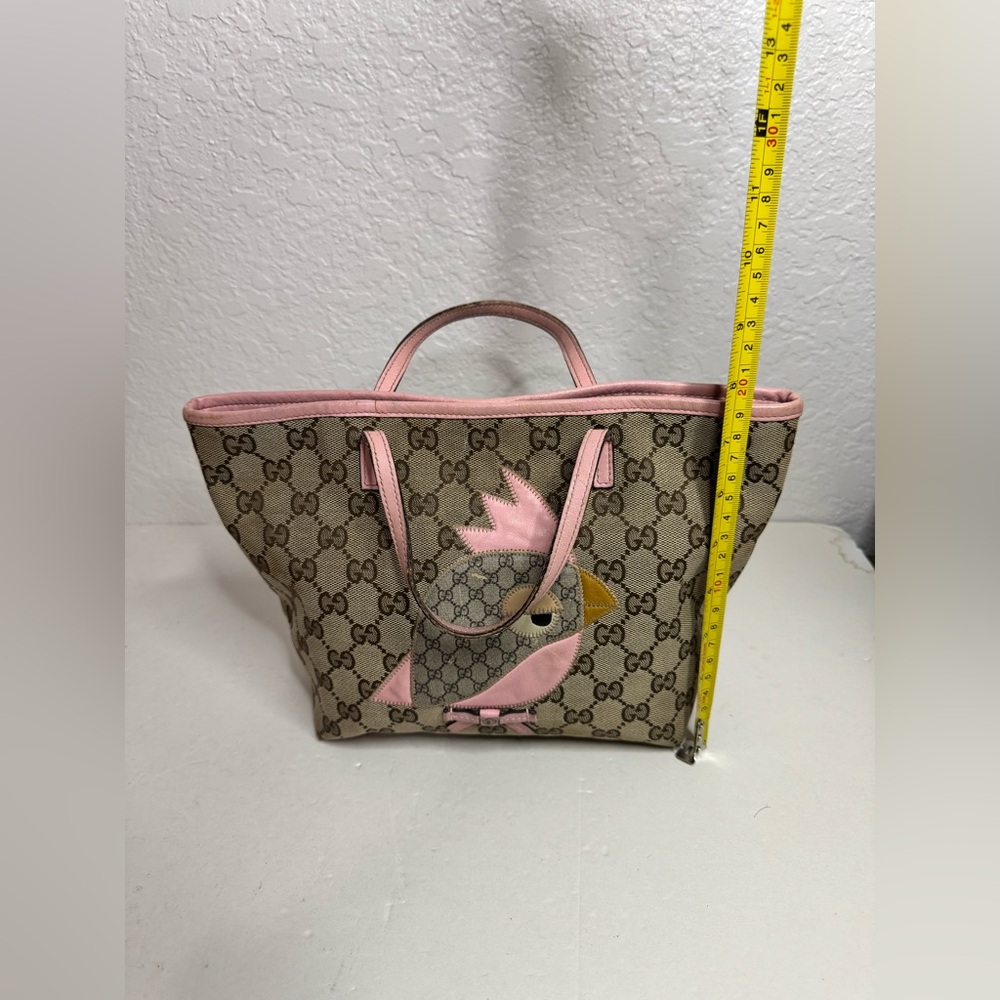 GUCCI GG Monogram Mini Zoo Bird Tote Pink - Picture 11 of 16